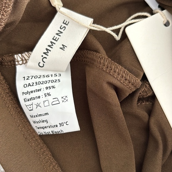 Commense Womens Stretchy Fitted Halter Tube Top Brown Strapless Bodysuit - Picture 6 of 6